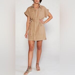NWT ETICA Women’s Austyn Safari Dress Cuban Sand Khaki - Size XS